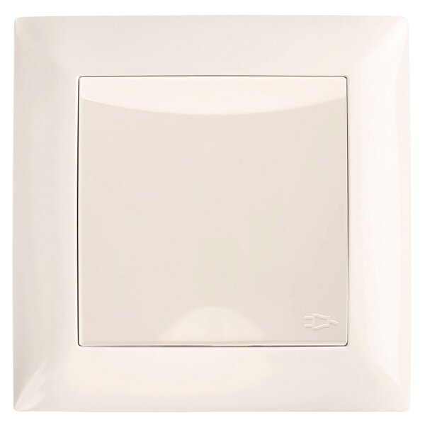 Единичен контакт със заземяване и капаче с рамка OSTE JNH005-G Beige