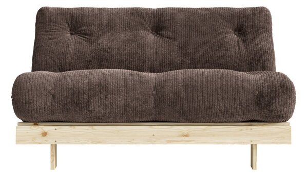 Тъмнокафяв сгъваем диван от рипсено кадифе 140 cm Roots – Karup