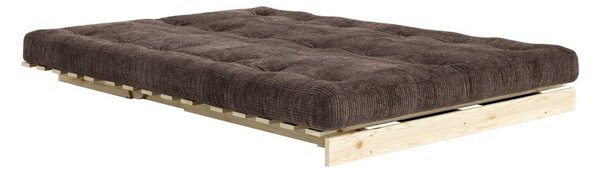 Тъмнокафяв сгъваем диван от рипсено кадифе 140 cm Roots – Karup