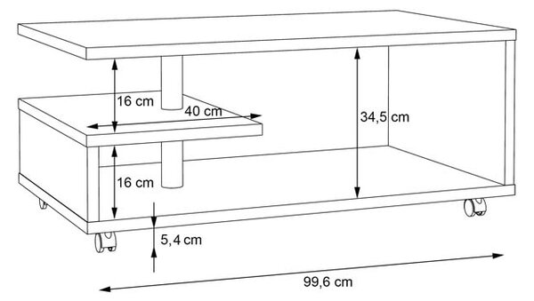 ХОЛНА МАСА БЕЙЛИ 105/60/45.5 CM В ТЕКСТУРА ВИНТИДЖ ДЪРВО