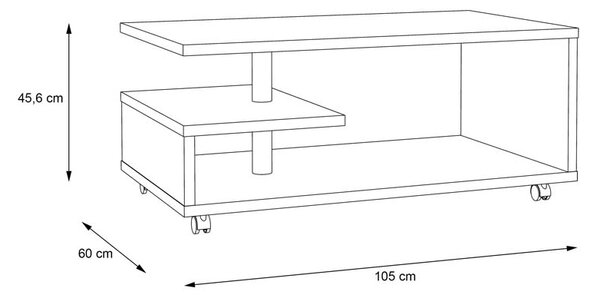 ХОЛНА МАСА БЕЙЛИ 105/60/45.5 CM В ТЕКСТУРА ВИНТИДЖ ДЪРВО