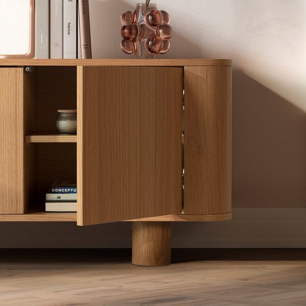 Маса за телевизор от декор от дъб в естествен цвят 180x50,5x40 cm Padoc – MOME