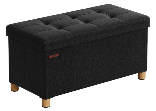 Пейка с място за съхранение Otoman Songmics Черен 76x38x40 см