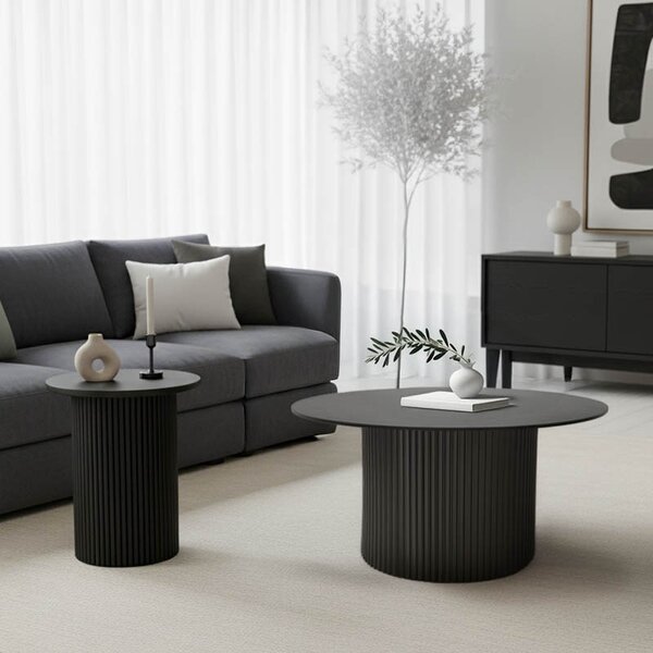 Комплект от 2 масички за кафе Dovel Black 70x70x50 cm