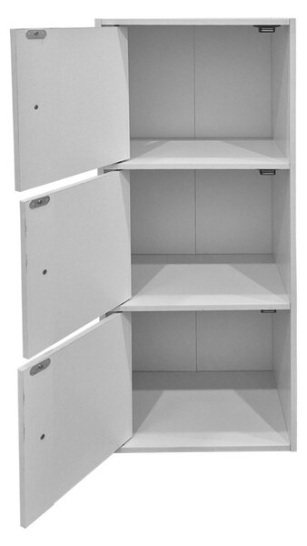 Гардероб с 3 врати, Wirdia, бял, 24x30.5x71.5 см