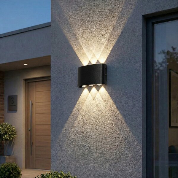 Външна стенна лампа черна с LED 6-светлина IP54 - Silly