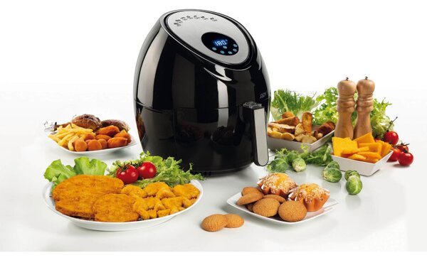 Фритюрник с горещ въздух Ariete AIRY FRYER XXL 4618/00, 1800W, 5.5 л, 7 програми, Таймер, LCD сензорен дисплей, Черен