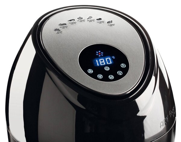 Фритюрник с горещ въздух Ariete AIRY FRYER XXL 4618/00, 1800W, 5.5 л, 7 програми, Таймер, LCD сензорен дисплей, Черен