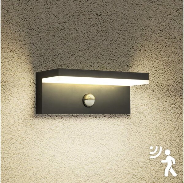 Brilagi-LED Външно стенно осветително тяло с сензор TESSI LED/10W/230V черно IP54