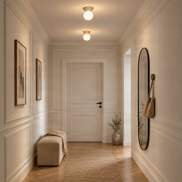 SOLLUX LIGHTING Таванна лампа Zori, бежова/опалова, Ø 16 см, керамика/стъкло, IP44, Затъмняване, Бял, Баня, Стъкло, Модерен