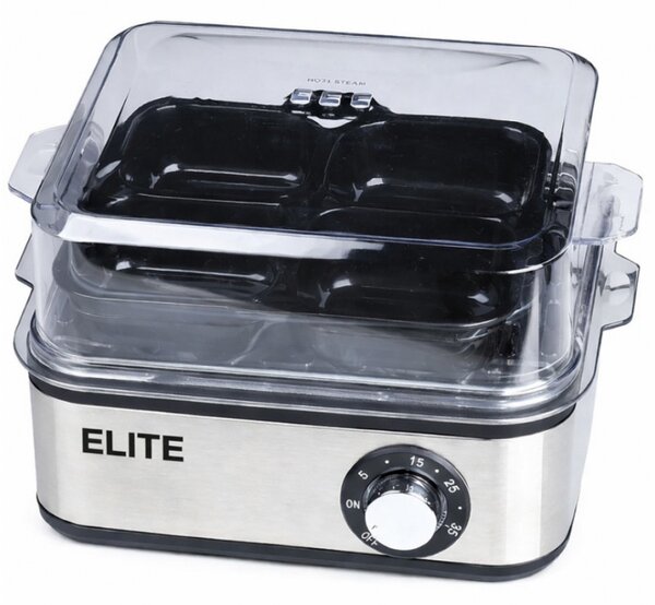 Яйцеварка Elite EBS-8-1246, 500W, За 8 яйца, Таймер с 3 режима, Звуков сигнал, Инокс