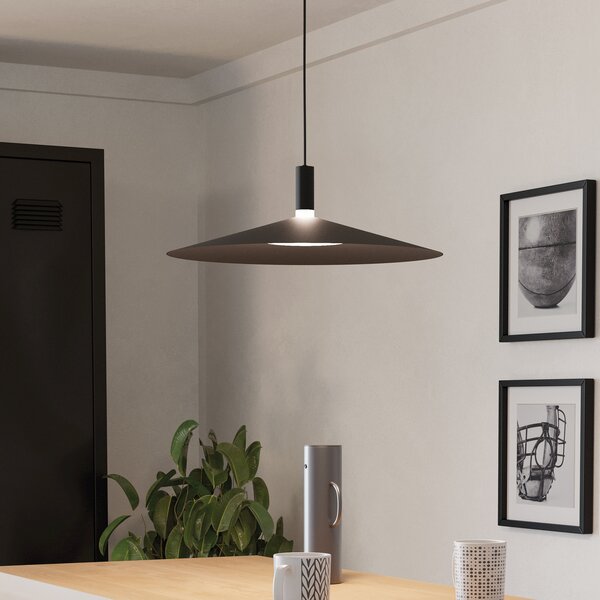 EGLO LED-Smart-висяща лампа Conomavilla-Z, черна, Ø 45 cm CCT RGB, Затъмняване, Черен, Дневна/трапезария, Метал, Модерен