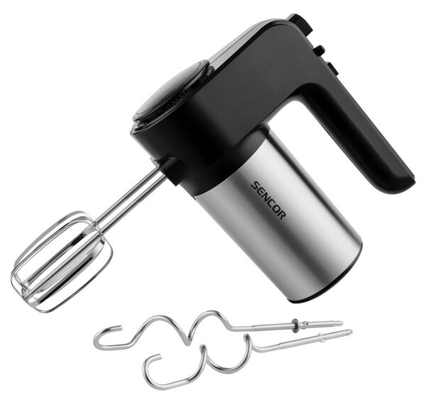 Миксер Sencor SHM 5207SS, 400W, 6 степени на работа, турбо функция, бъркалки за тесто, черен