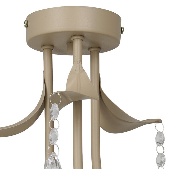 Milagro Lighting Таванска лампа „Celeste“, цвят таупе, Ø 40 см, метал, с 3 крила., Затъмняване, Злато / месинг, Дневна/трапезария, Метал