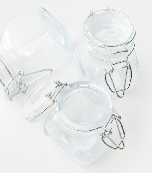 Sinsay - Комплект буркани с щипков затвор 3 pack - clear