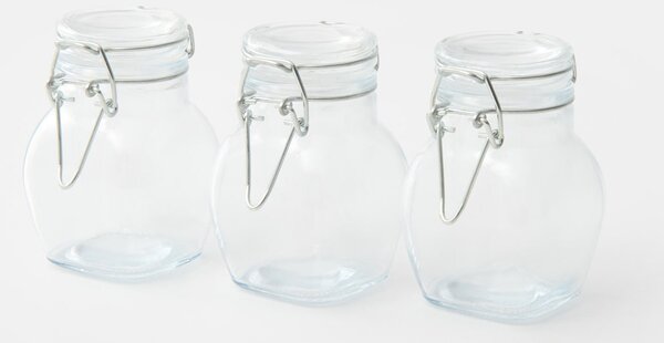 Sinsay - Комплект буркани с щипков затвор 3 pack - clear