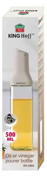Стъклена бутилка за дресинги Kinghoff KH 2004, 500 мл, Дозатор, Плътно затваряне, Бежов