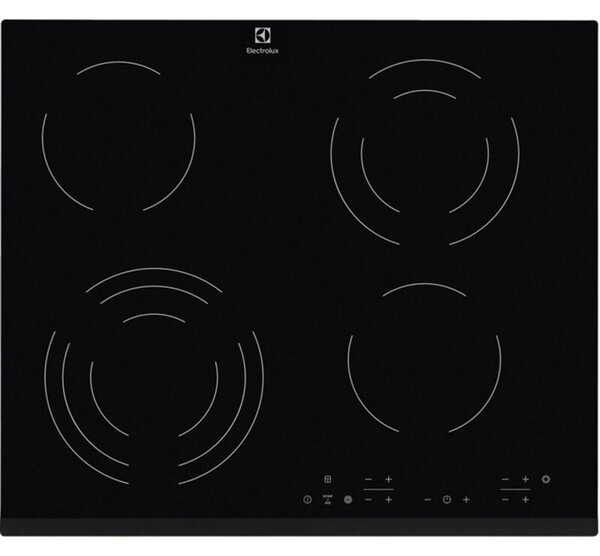 Вграден керамичен плот Electrolux EHF6343FOK, 4 нагревателни зони, черен