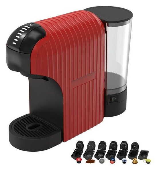 Кафемашина на капсули Crown CCM-1532R, 1400W, 20 bar, 0.9l вместимост на резервоара за вода, червена