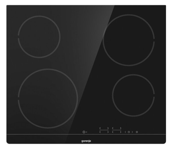 Вграден керамичен плот Gorenje ECT601FM, 4 нагревателни зони, StayWarm и StopGo функции, черен
