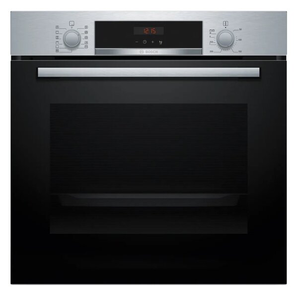 Фурна за вграждане Bosch HBA574BS3, клас A+, 71л. обем, пиролитично почистване, 3D система за равномерно печене, защита за деца, инокс