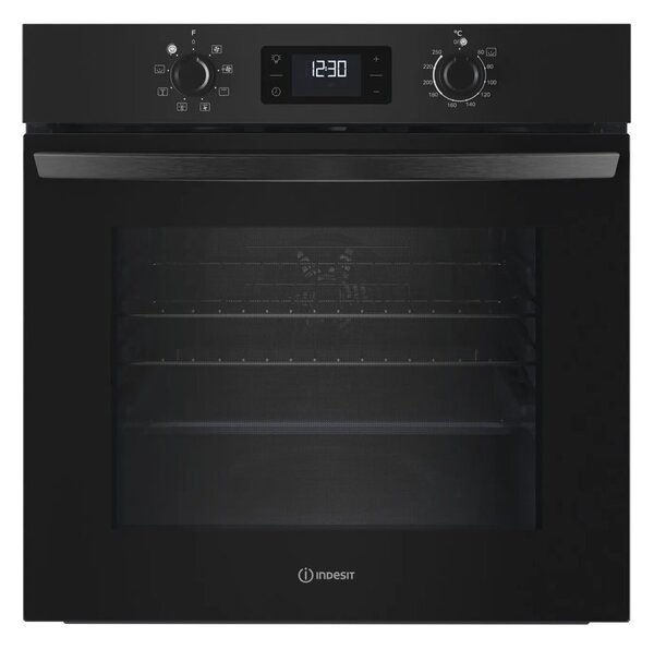 Фурна за вграждане Indesit IO K58HS B, клас A+, 71л. обем, хидролитично почистване, 11 програми, черна