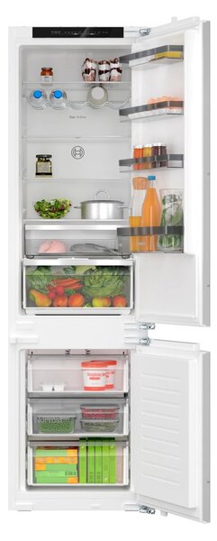 Хладилник с фризер Bosch KIN96VFD0, клас D, 290 л. общ обем, за вграждане, 184 kWh/годишно, SuperCooling, SuperFreeze, VitaFresh, No Frost, бял