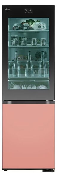 Хладилник с фризер LG GBG719MDNN, клас D, 352 л. общ обем, свободностоящ, 216 kWh/годишно, InstaView, Linear Cooling, черен