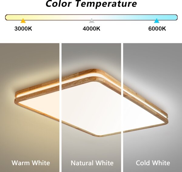 Brilagi - димируемо LED осветително тяло MOLINA SQUARE LED/128W/230V дъб 90x60 см + дистанционно управление