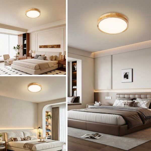 Brilagi - LED таванно осветително тяло WOODLINE LED/24W/230V 3000/4000/6000K дъб диам. 30 cm