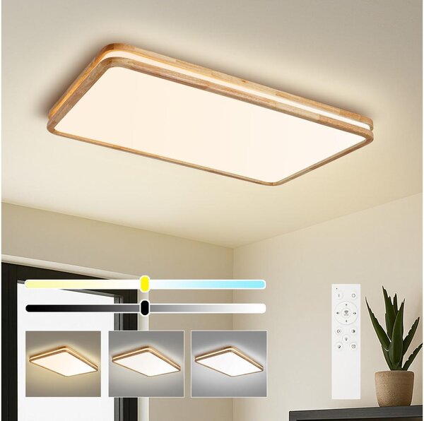 Brilagi - димируемо LED осветително тяло MOLINA SQUARE LED/128W/230V дъб 90x60 см + дистанционно управление