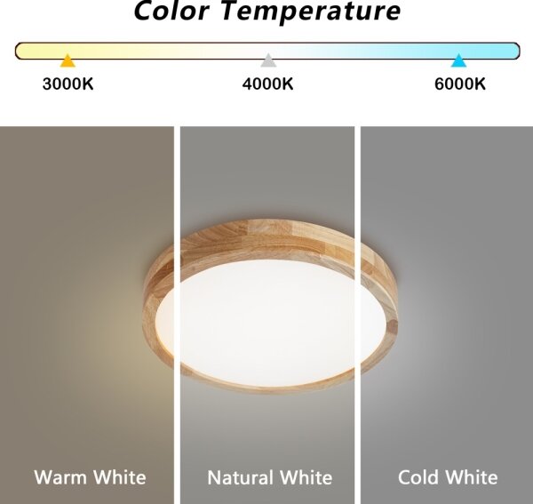 Brilagi - LED таванно осветително тяло WOODLINE LED/24W/230V 3000/4000/6000K дъб диам. 30 cm