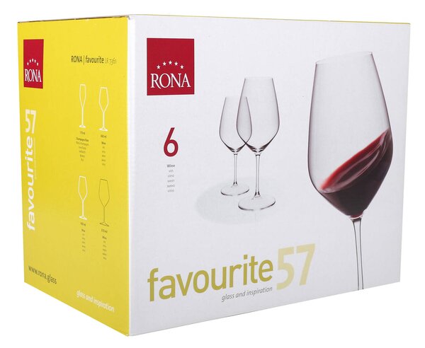 RONA Чаши за вино Favorite 570мл 6бр