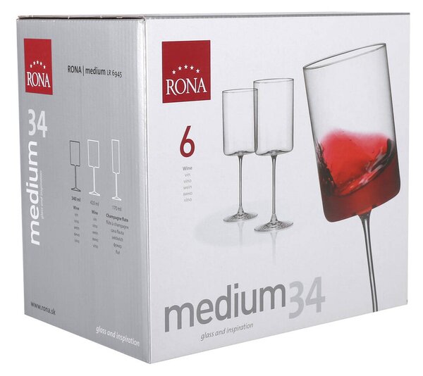 RONA Чаши за вино Medium 340мл 6бр
