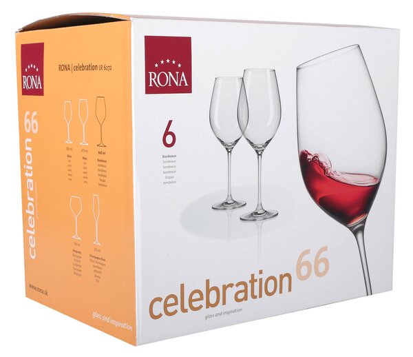 RONA Чаши за вино Celebration bordeaux 660мл 6бр