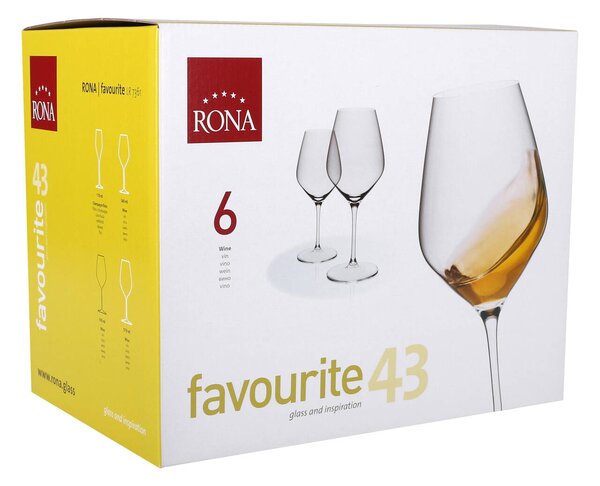 RONA Чаши за вино Favorite 430мл 6бр