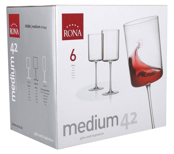 RONA Чаши за вино Medium 420мл 6бр