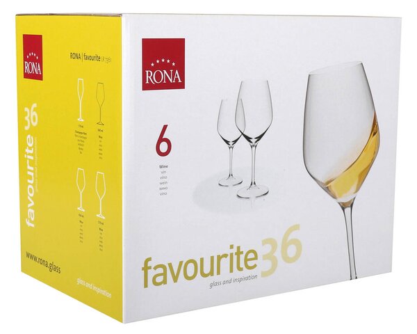 RONA Чаши за вино Favorite 360мл 6бр