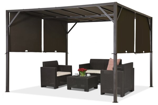 Метална терасна пергола Santorini 3 x 3 m Garden Point, кафяво