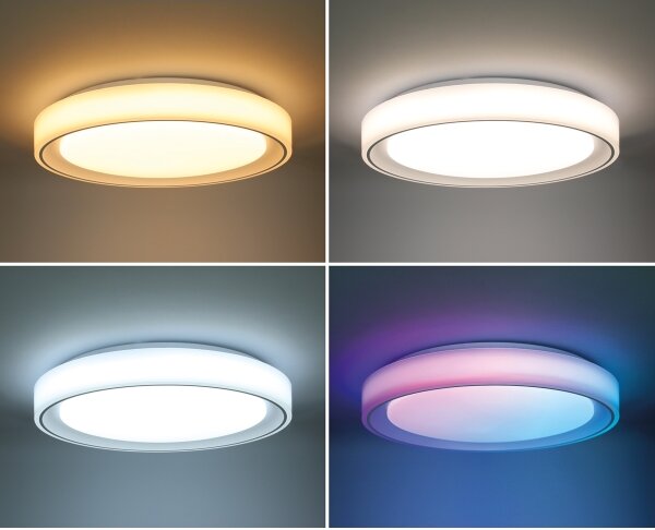 Solight WO8015 - LED RGB Димируем плафон FLOCO LED/30W/230V+RGB/6W+ д.у. Ø 40 см