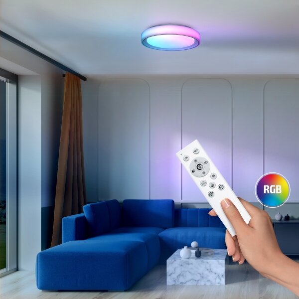 Solight WO8015 - LED RGB Димируем плафон FLOCO LED/30W/230V+RGB/6W+ д.у. Ø 40 см