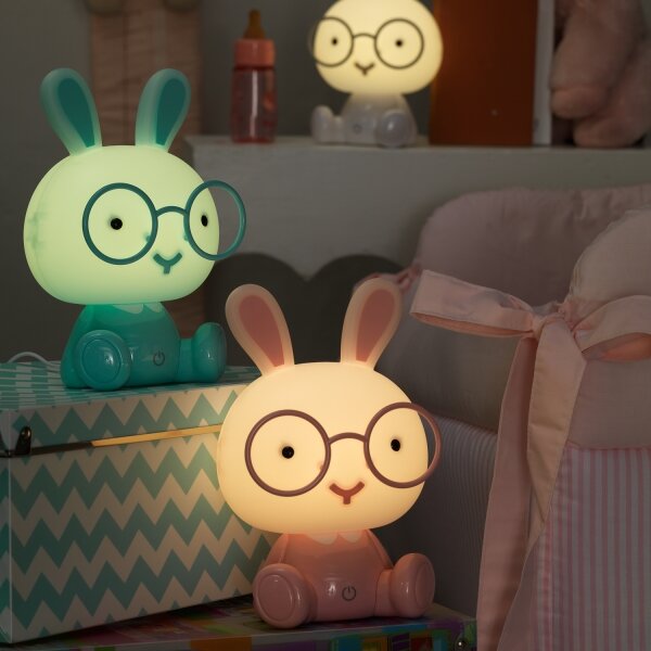 ONLI - LED димируема детска нощна лампа PUPPIES LED/3W/230V 22 cm заекче/синя
