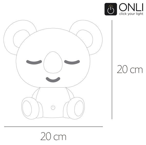 ONLI - LED димируема детска нощна лампа PUPPIES LED/3W/230V 20 cm коала/зелена