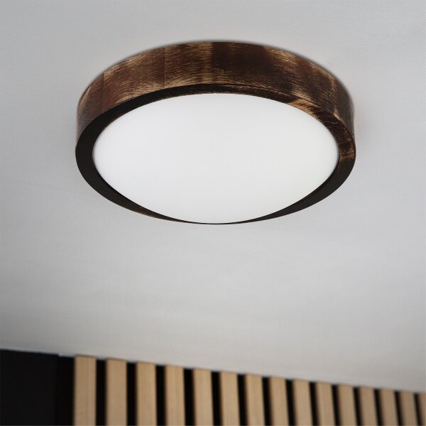 Brilagi - LED таванен плафон CARVALHO SLIM SMOKEY LED/20W/230V, дъб, Ø 27,5 см