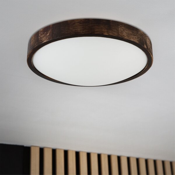 Brilagi - LED таванно осветително тяло CARVALHO SLIM SMOKEY LED/36W/230V, цвят дъб, Ø 37,5 см
