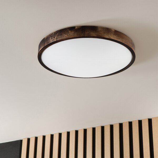 Brilagi - LED таванно осветително тяло CARVALHO SLIM SMOKEY LED/36W/230V дъб, диаметър 47,5 см
