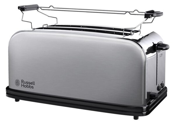 Тостер Russell Hobbs Adventure 23610-56, 1600 W, За 4 филийки, 6 степени, Perfect Toast система за равномерно изпичане, Затопляне, Инокс