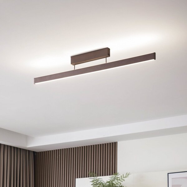 Lucande Smart LED осветление за таван Mylosh, кафе, CCT, Tuya, Затъмняване, Кафяв / ръждив, Дневна/трапезария, Алуминий, Модерен