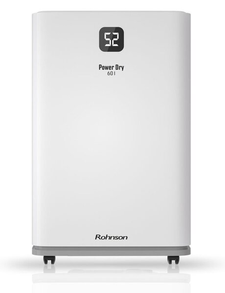 Обезвлажнител на въздух Rohnson R-9160, 740W, 7.5 l резервоар, подходящ за помещения с площ до 170m², 2 скорости, система против замръзване, таймер, бял