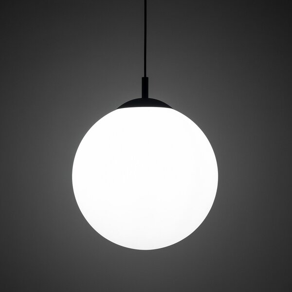 TK Lighting Висящо осветително тяло Esme, опалово стъкло, единична светлина, Ø 35 cm, Затъмняване, Бял, Дневна/трапезария, Стъкло, Модерен, Глобус